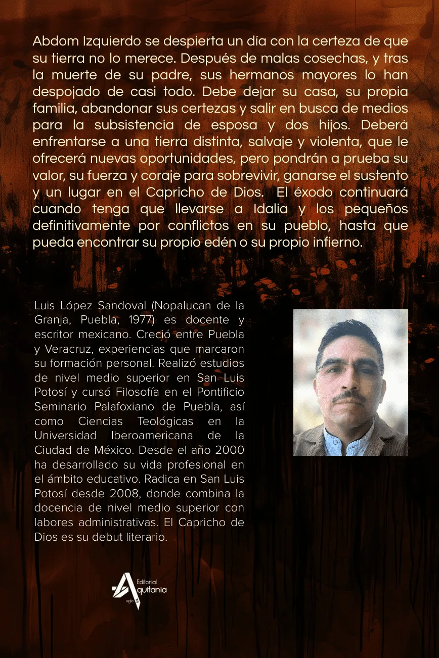 El capricho de dios contraportada